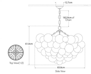 TALIA - Large Chandelier in Plaster White and Clear Glass by Visual Comfort Europe - view 3